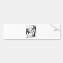 Alice in Wonderland Following White Rabbit Bumper Sticker