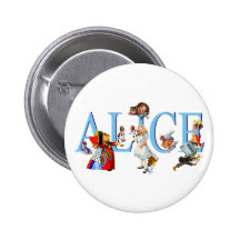 ALICE IN WONDERLAND & FRIENDS BUTTON