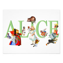 ALICE IN WONDERLAND & FRIENDS PERSONALIZED INVITATION