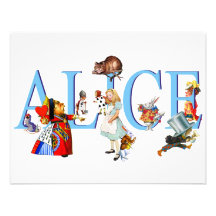 ALICE IN WONDERLAND & FRIENDS PERSONALISED INVITE