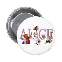 ALICE IN WONDERLAND & FRIENDS PINBACK BUTTONS