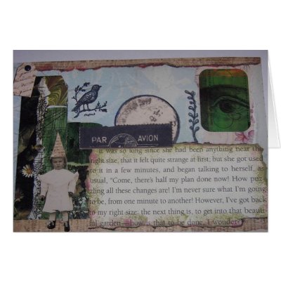 Alice in Wonderland Garden Party Greeting Cards by MamaCat_Ephemera