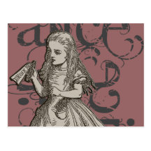 Alice In Wonderland Grunge (Pink) Post Card