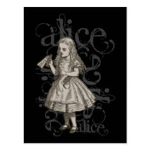 Alice In Wonderland Grunge Postcard