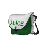 Alice in Wonderland in Green Courier Bags