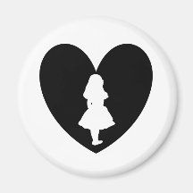 Alice in Wonderland Love In Black & White Magnets