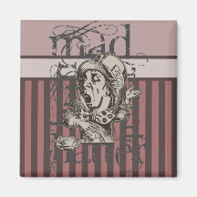 Alice In Wonderland Mad Hatter Grunge (Pink) Magnet