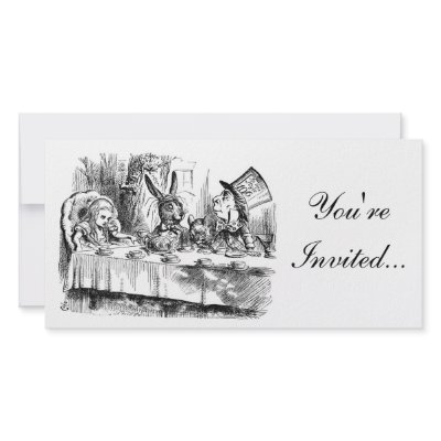 Alice In Wonderland Mad Tea Party Invitation Custom Photo Card by moofygirl_shop