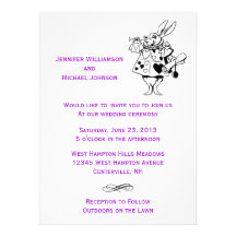 Alice In Wonderland Modern Wedding Invitation