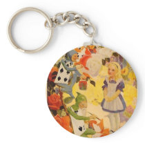 Alice in Wonderland: Painting the Roses Red Key Chains
