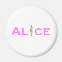Alice in Wonderland Pink Fridge Magnet