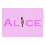 Alice in Wonderland Pink Greeting Card