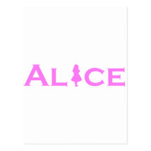 Alice In Wonderland Pink Post Card