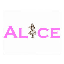 Alice In Wonderland Pink Post Cards