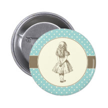 Alice in Wonderland Polka Dots Pinback Button