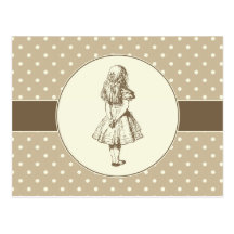 Alice in Wonderland Polka Dots Postcard