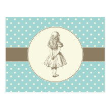 Alice in Wonderland Polka Dots Postcards