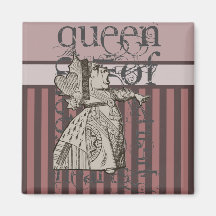 Alice In Wonderland Queen of Hearts Grunge (Pink) Fridge Magnets