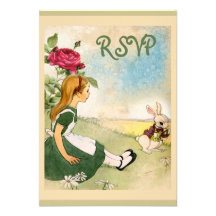 Alice in Wonderland RSVP Personalized Invite