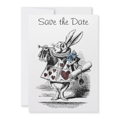 Alice in Wonderland Save the Date Invitation Card by Artworks