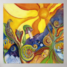 Alice in Wonderland Sunshine Dream Colourful Art Poster