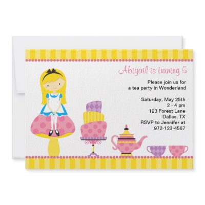 Alice in Wonderland Tea Party Invitations by cocoamintprints