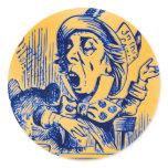 Alice in Wonderland - The Mad Hatter Round Stickers