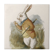 Alice in Wonderland Tile, White Rabbit