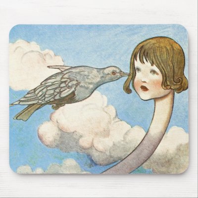 Alice in Wonderland Vintage Illustration Mouse Pad by Aquavel