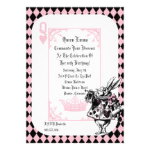 Alice In Wonderland White Rabbit Party Invitation