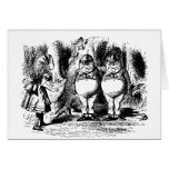Alice in Wonderland with Tweedledum and Tweedledee Greeting Card