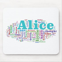 Alice in Wonderland Word Cloud Mousepad