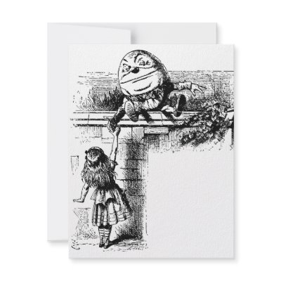 Alice in Wondlerand, Humpty Dumpty with Alice Invite by YesterdayCafe