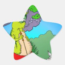 Alice meets Caterpillar Star Sticker