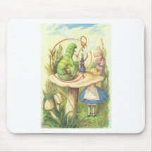 Alice Meets the Caterpillar Mouse Mats