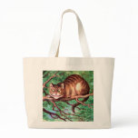 Alice Meets The Cheshire Cat in Wonderland Tote Bag