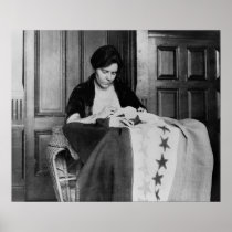 Alice Paul, Sewing Suffrage Flag, 1910s Posters