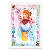 Alice Playing Card Invitation
