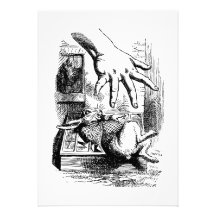 Alice reaching for the White Rabbit Invitations