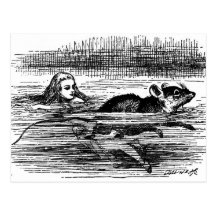 Alice takes a swim post cards
