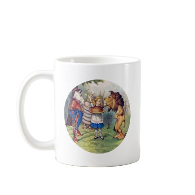 Alice Tells a Lion & Unicorn Cake Makes It Better Mug by WONDERLAND_SHOP