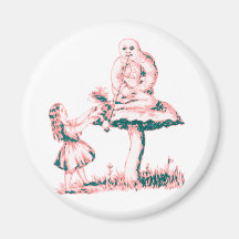 Alice & the Caterpillar by Lewis Carroll Fridge Magnet
