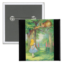 Alice & the Cheshire Cat Colour Button