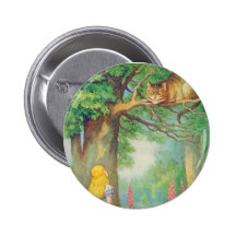 Alice & the Cheshire Cat Colour Pinback Buttons