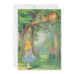 Alice & the Cheshire Cat Full Colour Personalized Invitations