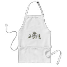 Alice & the Wonderland Gang in Blue Tint Aprons