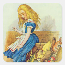 Alice Upsets the Jury-Box Square Stickers