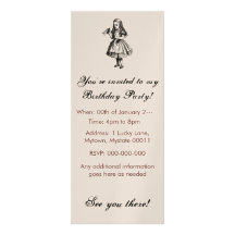 Alice with "Drink Me" Bottle Custom Invitations