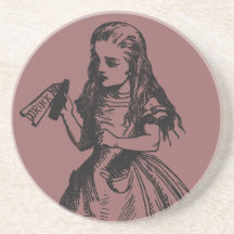 Alice with "Drink Me" Bottle Drink Coaster