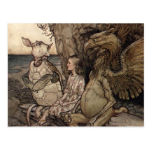 Alice with the Gryphon and the Mock Turtle Post Card